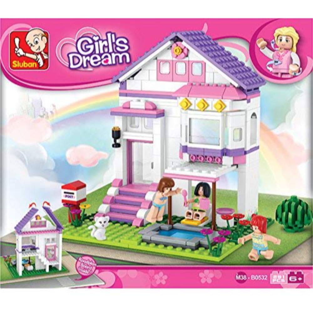 Sluban Girls Dream Swimming Pool Villa Building Block Toys 291 Pcs  Image#1