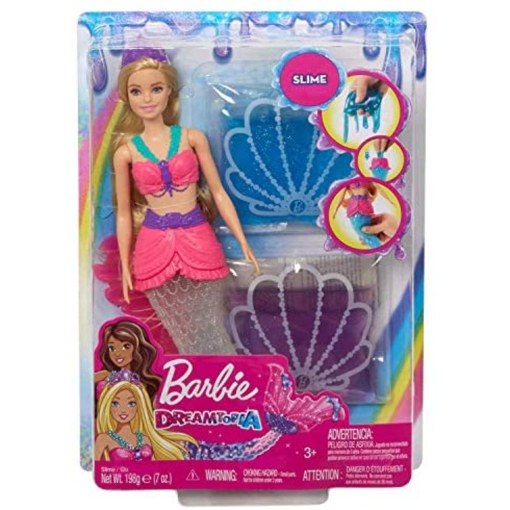Barbie Dreamtopia Slime Mermaid Doll with 2 Slime Packets