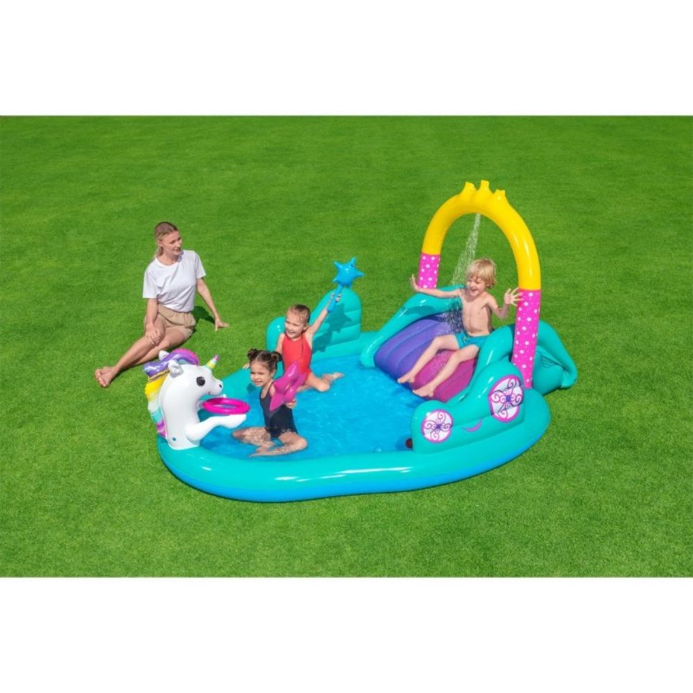 Bestway 9 X 66 X 54/2.74M X 1.98M X 1.37M Magical Unicorn Carriage Play Centre Bestway 9 X 66 X 54/2.74M X 1.98M X 1.37M Magical Unicorn Carriage Play Centre