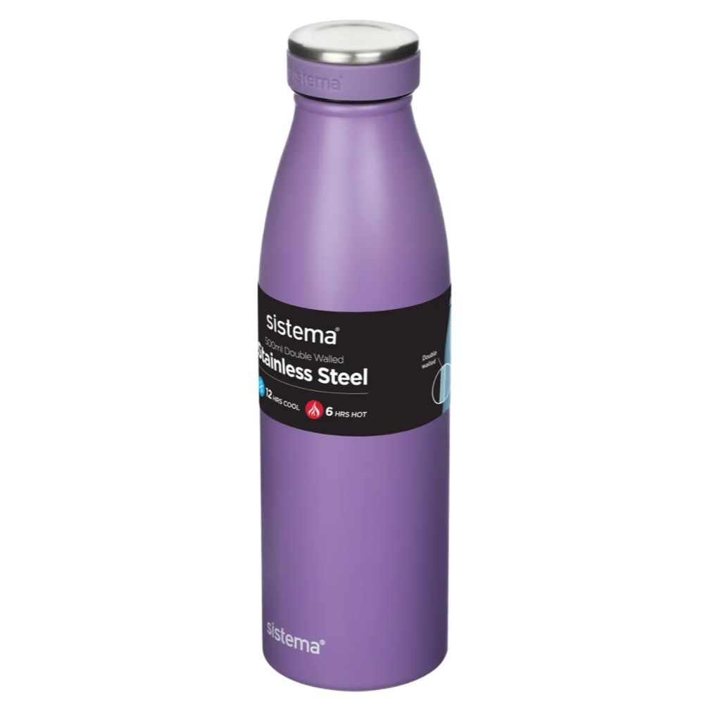Sistema 500Ml Stainless Steel Bottle Assorted Sistema 500Ml Stainless Steel Bottle Assorted