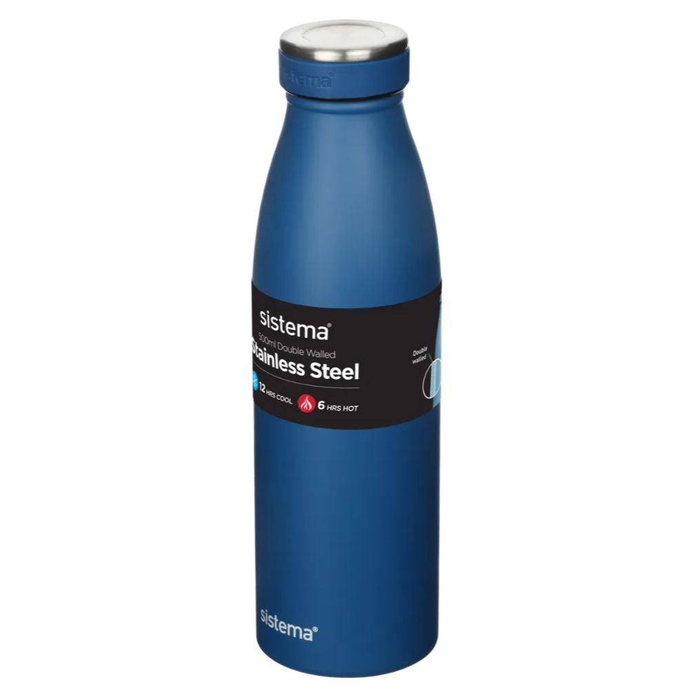 Sistema 500Ml Stainless Steel Bottle Assorted Sistema 500Ml Stainless Steel Bottle Assorted