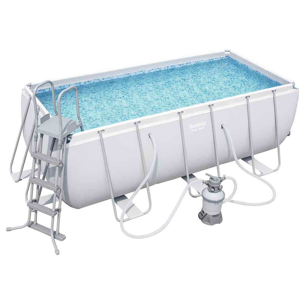 Bestway Power Steel 13'6" x 6'7" x 48"/4.12m x 2.01m x 1.22m Rectangular Pool Set  Image#1