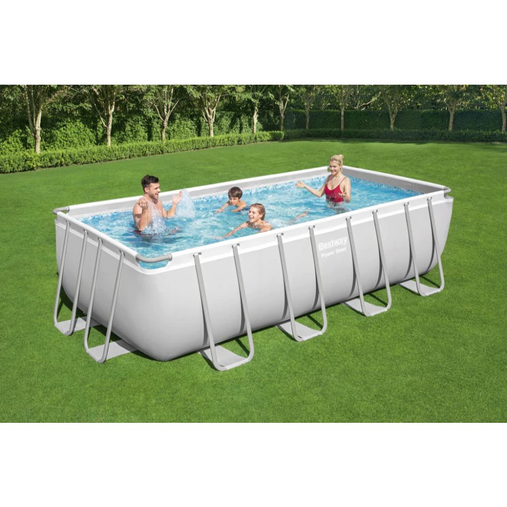 Bestway Power Steel™ 16' x 8' x 48"/4.88m x 2.44m x 1.22m Rectangular Pool Set