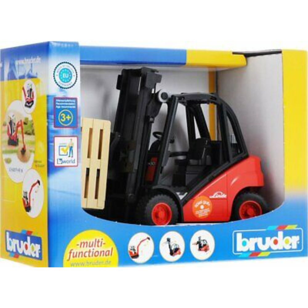 Bruder Linde Fork Lift HD30 w/ tow coupling and 2 Pallets