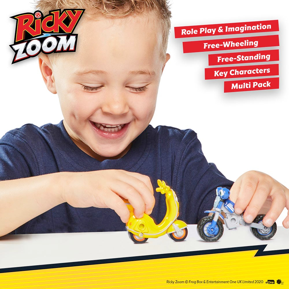 Ricky Zoom & DJ 2 Pack – 3-inch Action Figures – Free-Wheeling, Free  Standing Toy Bikes for Preschool Play, Multi