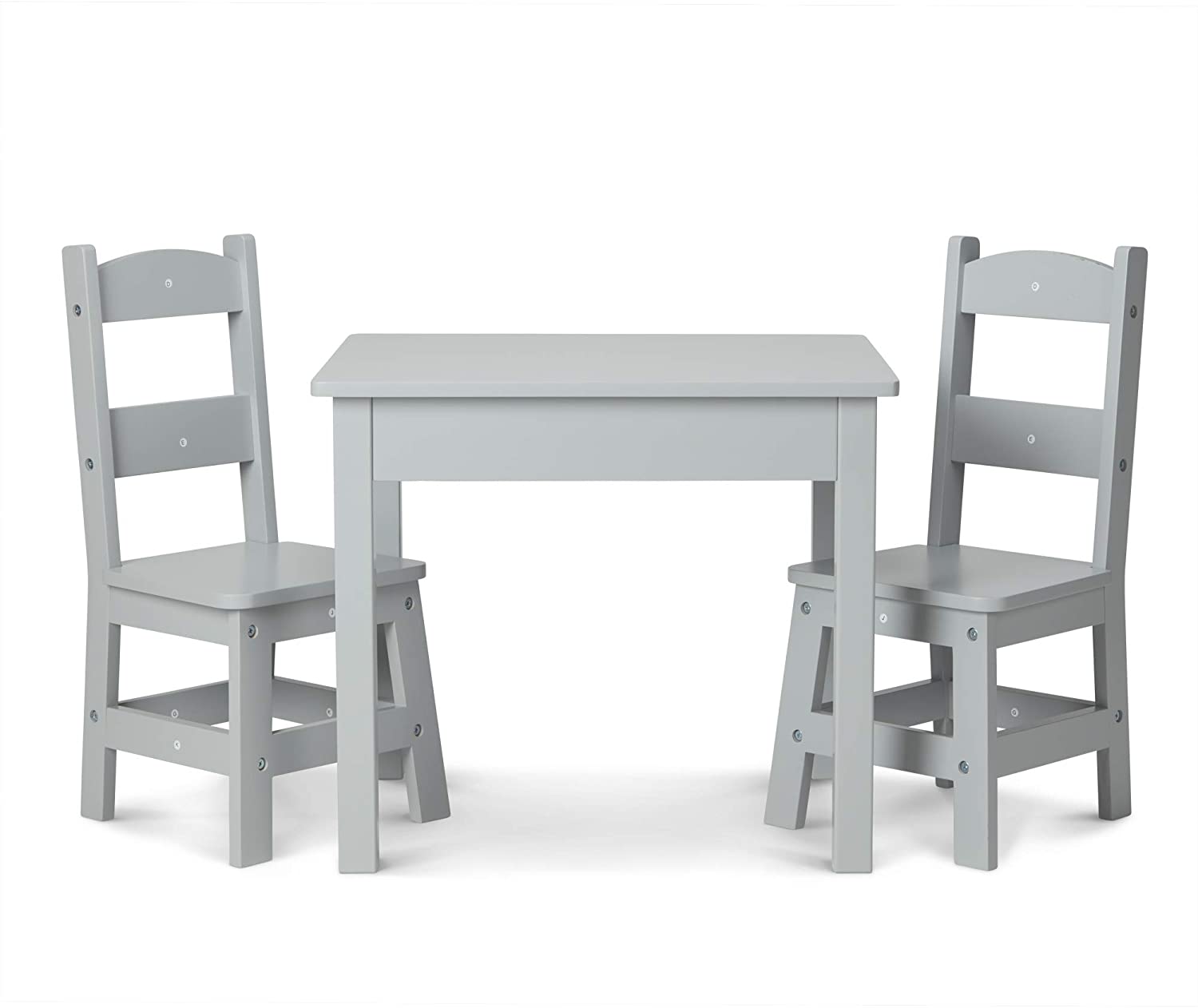 Melissa & Doug Wooden Table & Chairs- Gray  Image#2