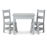 Melissa & Doug Wooden Table & Chairs- Gray  Image#2