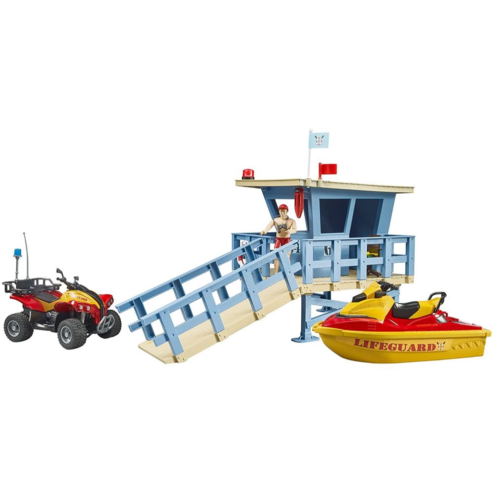 Bruder Bworld Life Guard Station w Quad and Personal Water Craft