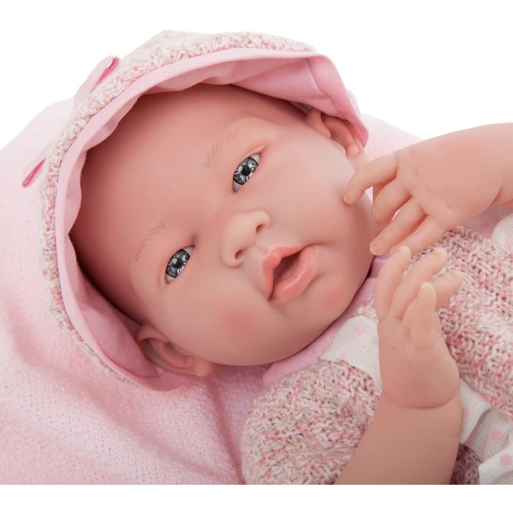 JC Toys - La New Born Baby Doll Rose Dress with Hat