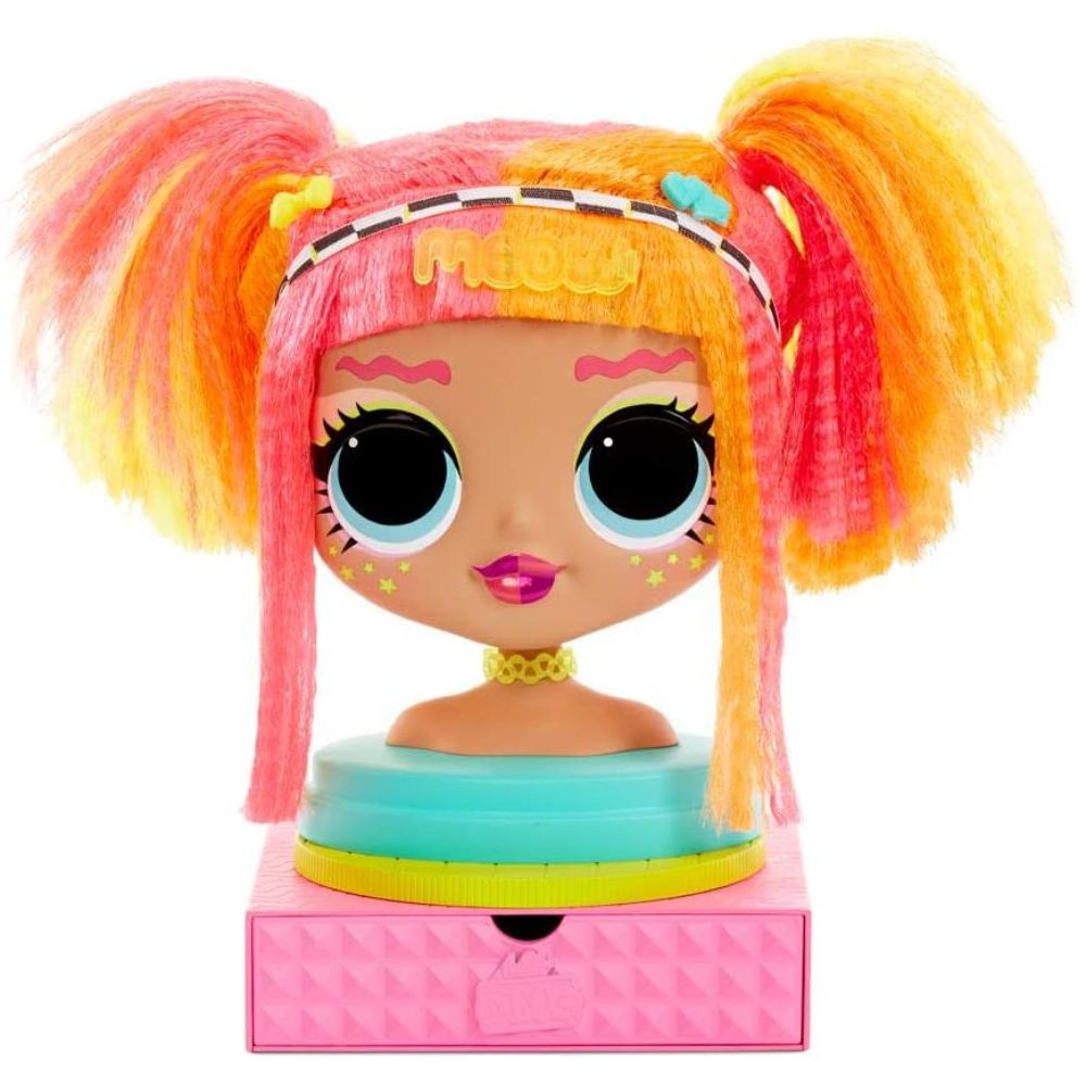 LOL Surprise! O.M.G. Styling Head Neonlicious with Stick-On Hair for Endless Styles