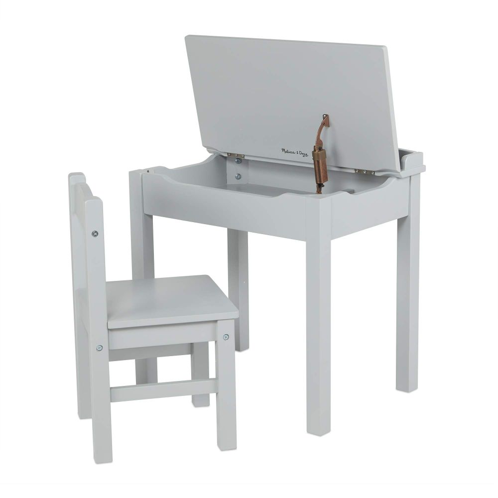 Melissa & Doug Wooden Lift Top Desk And Chair - Gray  Image#1