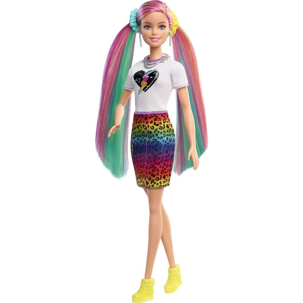 Barbie Rainbow Cheetah Hair Fe