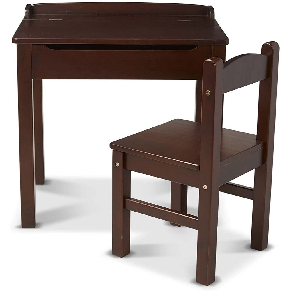 Melissa & Doug Wooden Lift-Top Desk & Chair - Espresso