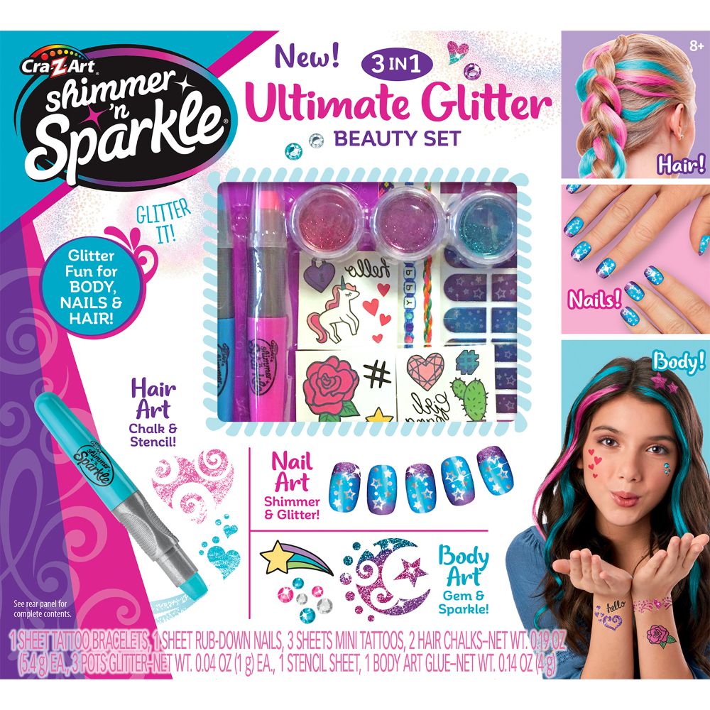 Shimmer N Sparkle 3 N1 Ultimate Glitter Beauty Set  Image#1