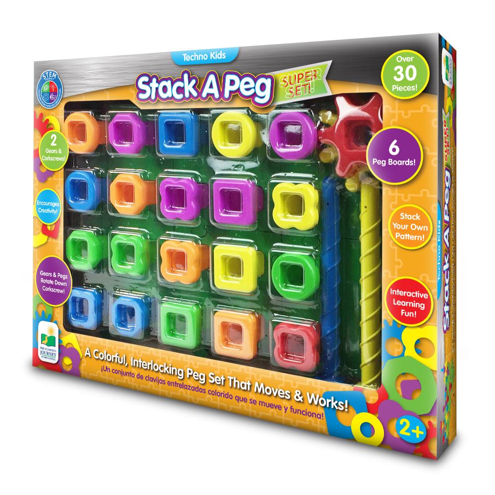 The Learning Journey Techno Kids Stack A Peg Super Set (New)  Image#1