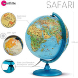 Tecnodidattica - Safari Illuminated And Revolving Globe 12"/30cm Diameter, Blue