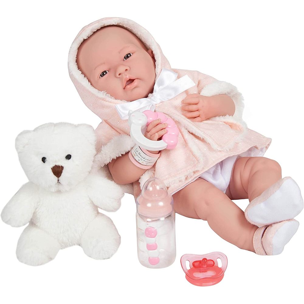 JC Toys - La New Born Baby Doll in Pink Outfit & Accessories