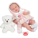 JC Toys - La New Born Baby Doll in Pink Outfit & Accessories