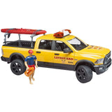 Bruder Ram 2500 Power Wagen Life Guard w Figure, Stand up Paddle, L&S Module
