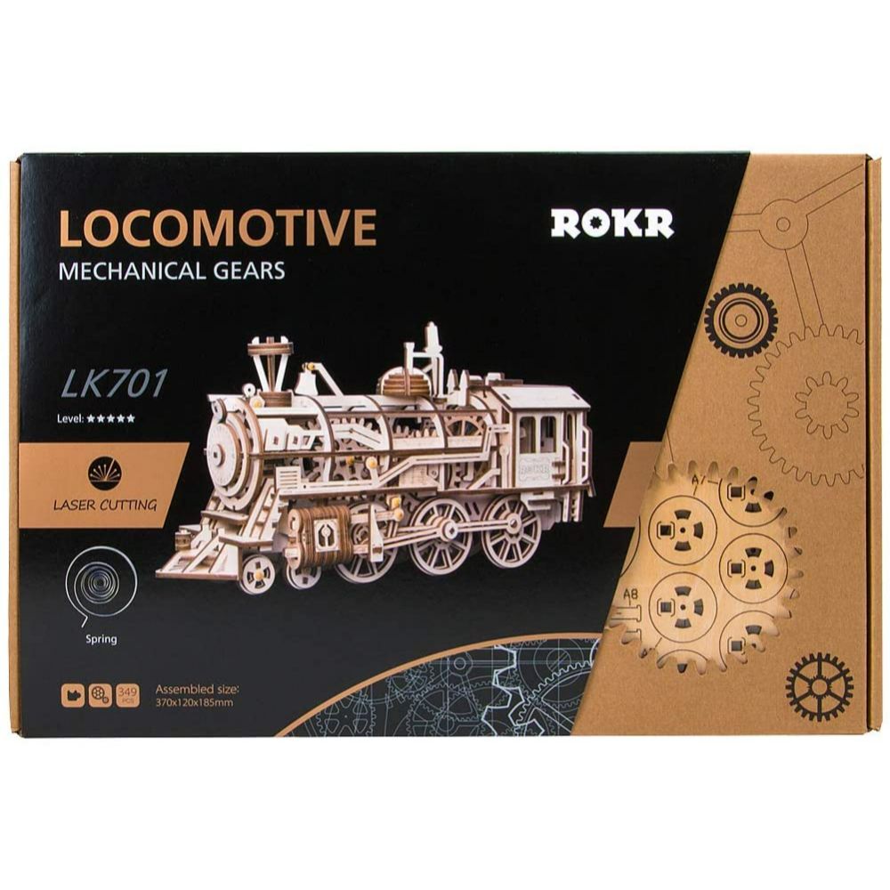 Rokr Locomotive 3D Wooden Train Model