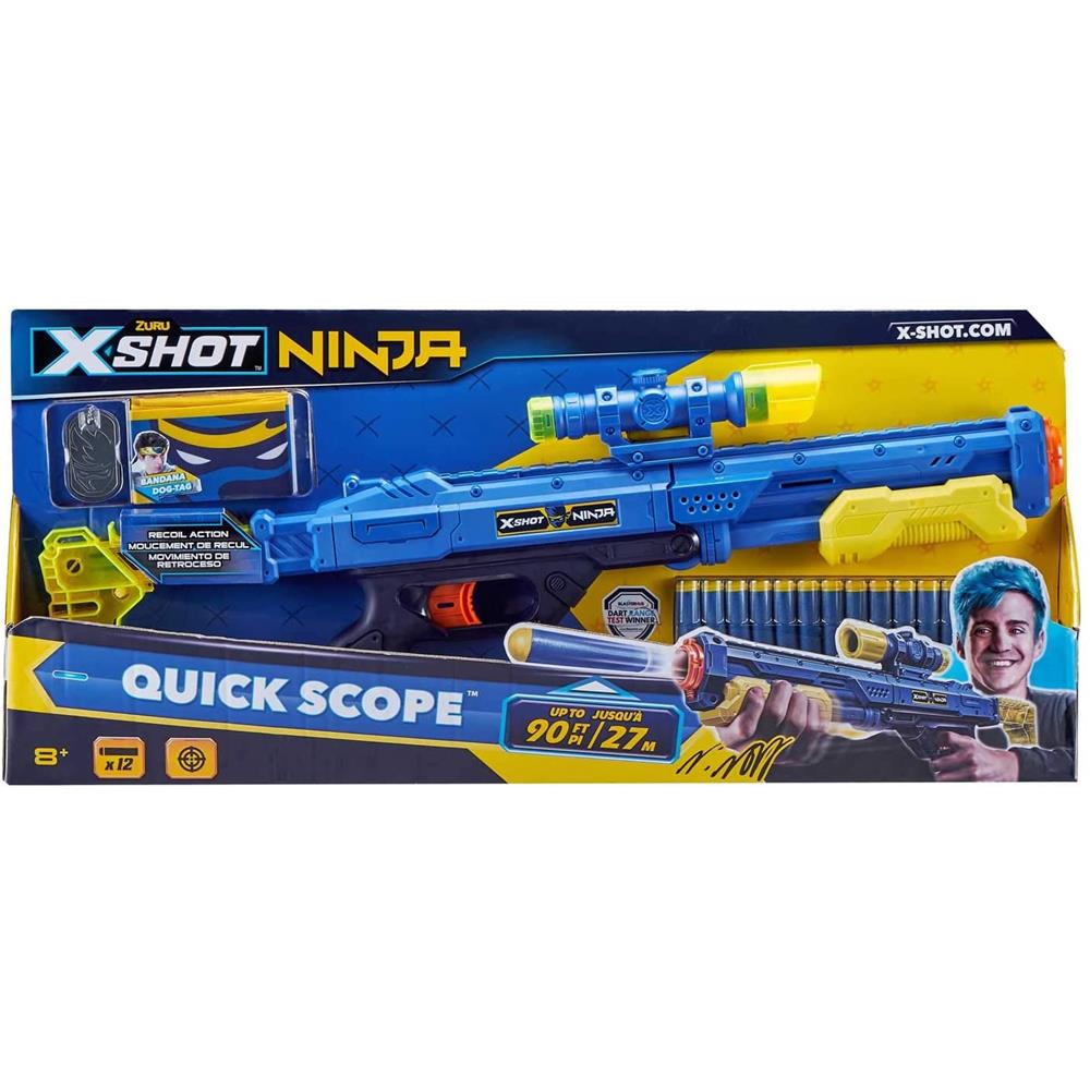 ZURU X-Shot Ninja Quick Scope Blaster with 12 Darts Bandana and Dog Tags  Image#2