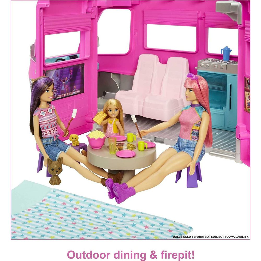 Kids Barbie Van Ride On Barbie Dream Camper Battery-Powered Ride