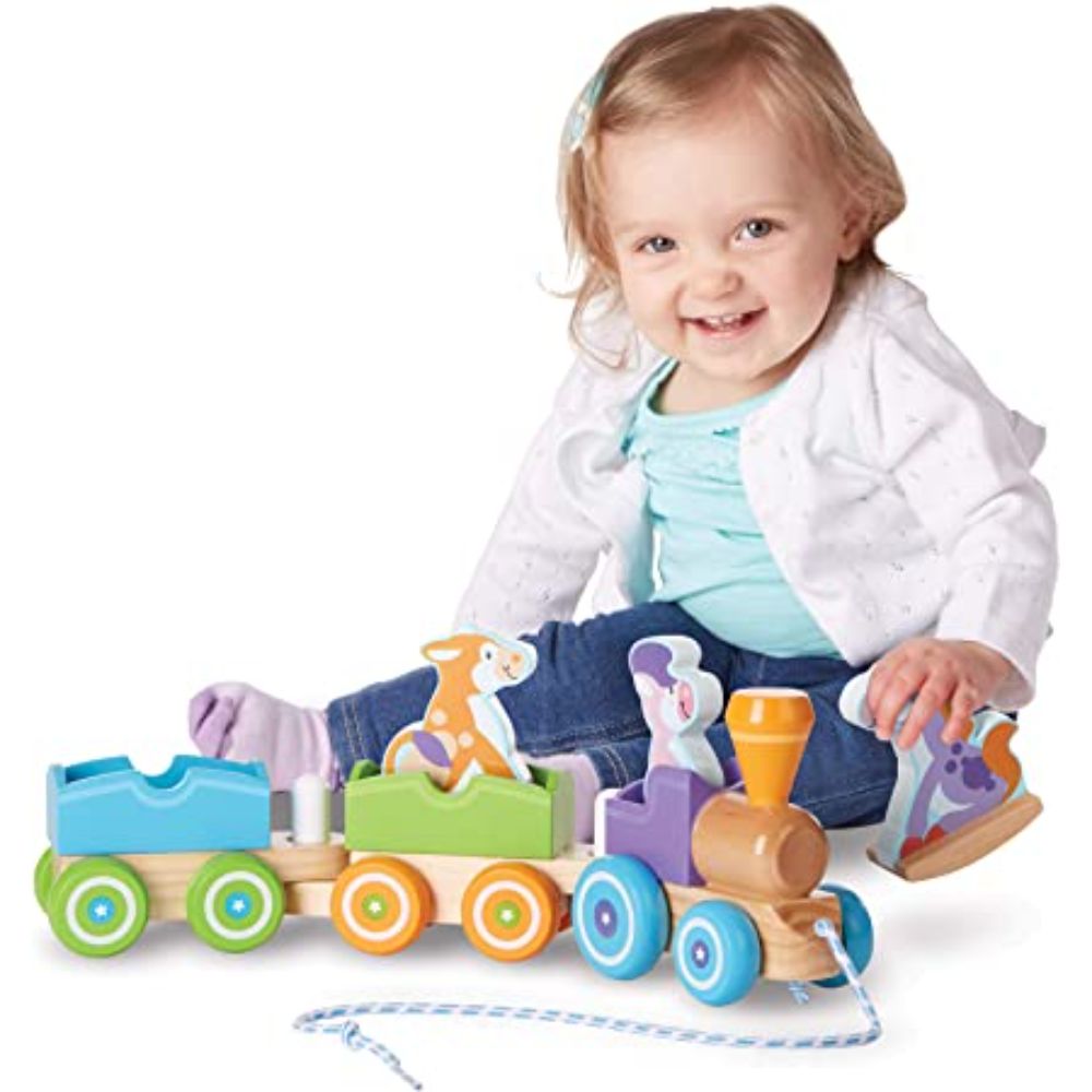 Melissa & Doug First Play Rocking farm animals pull train