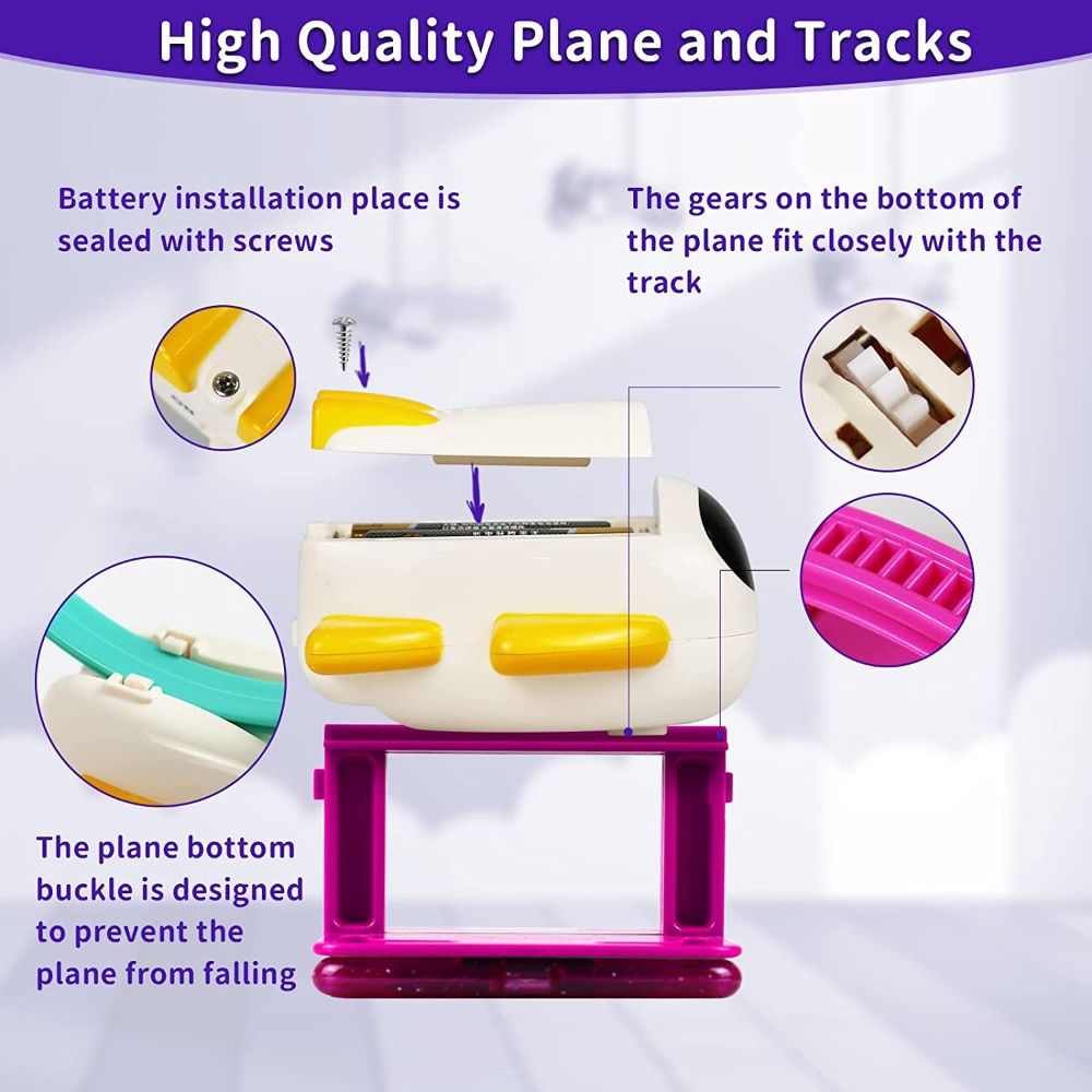 Avoklan Magnetic Tiles Sky Track 62PCS, Sky Shuttle Magnet Tiles Building Blocks