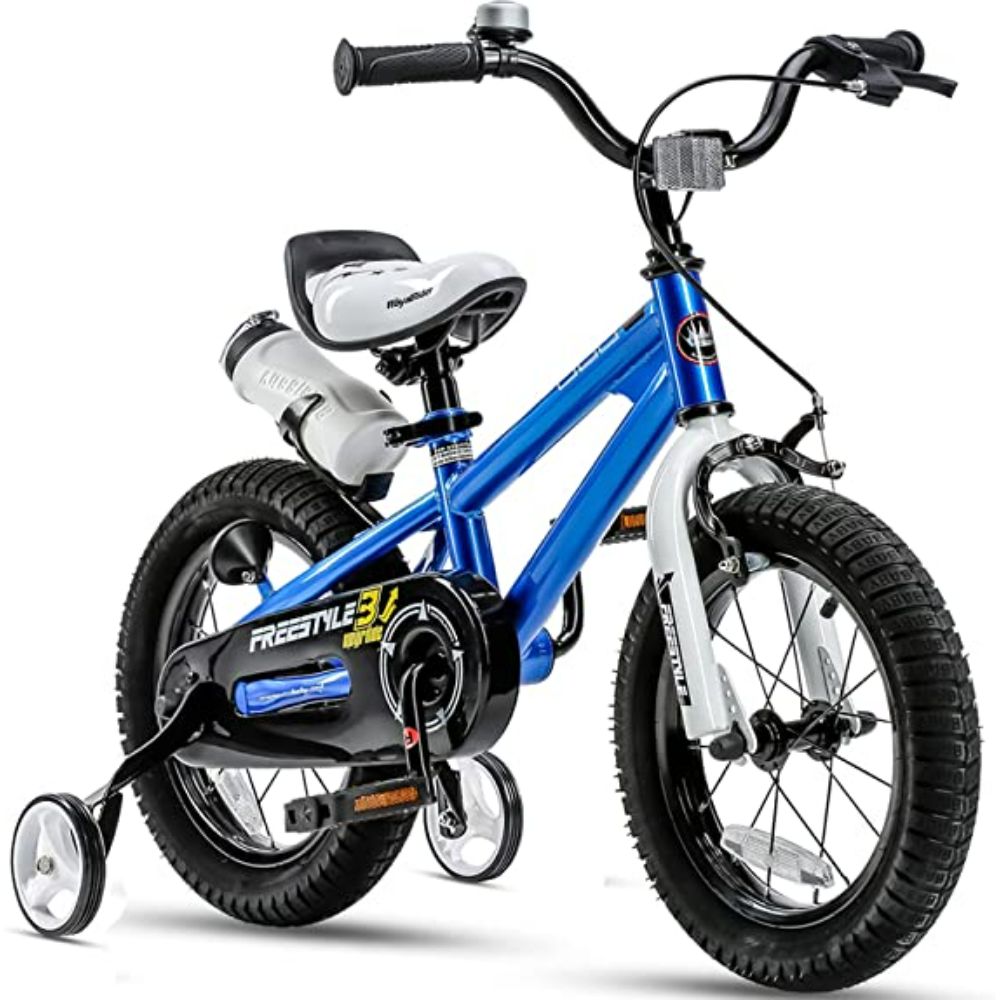 RoyalBaby Kids Bike Freestyle Bicycle 18 with Kickstand Child's Bike, Blue