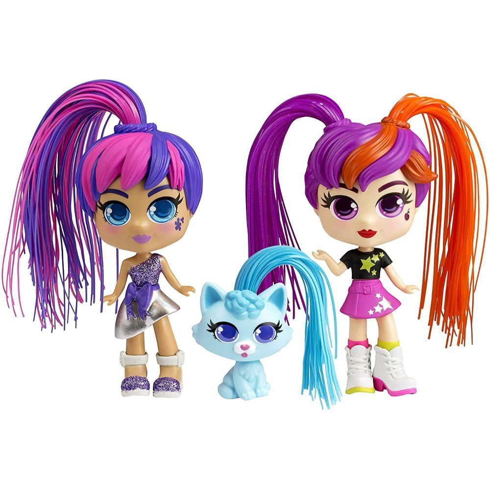 Curli Girls Doll and Pet Twinset, Mixed Colours