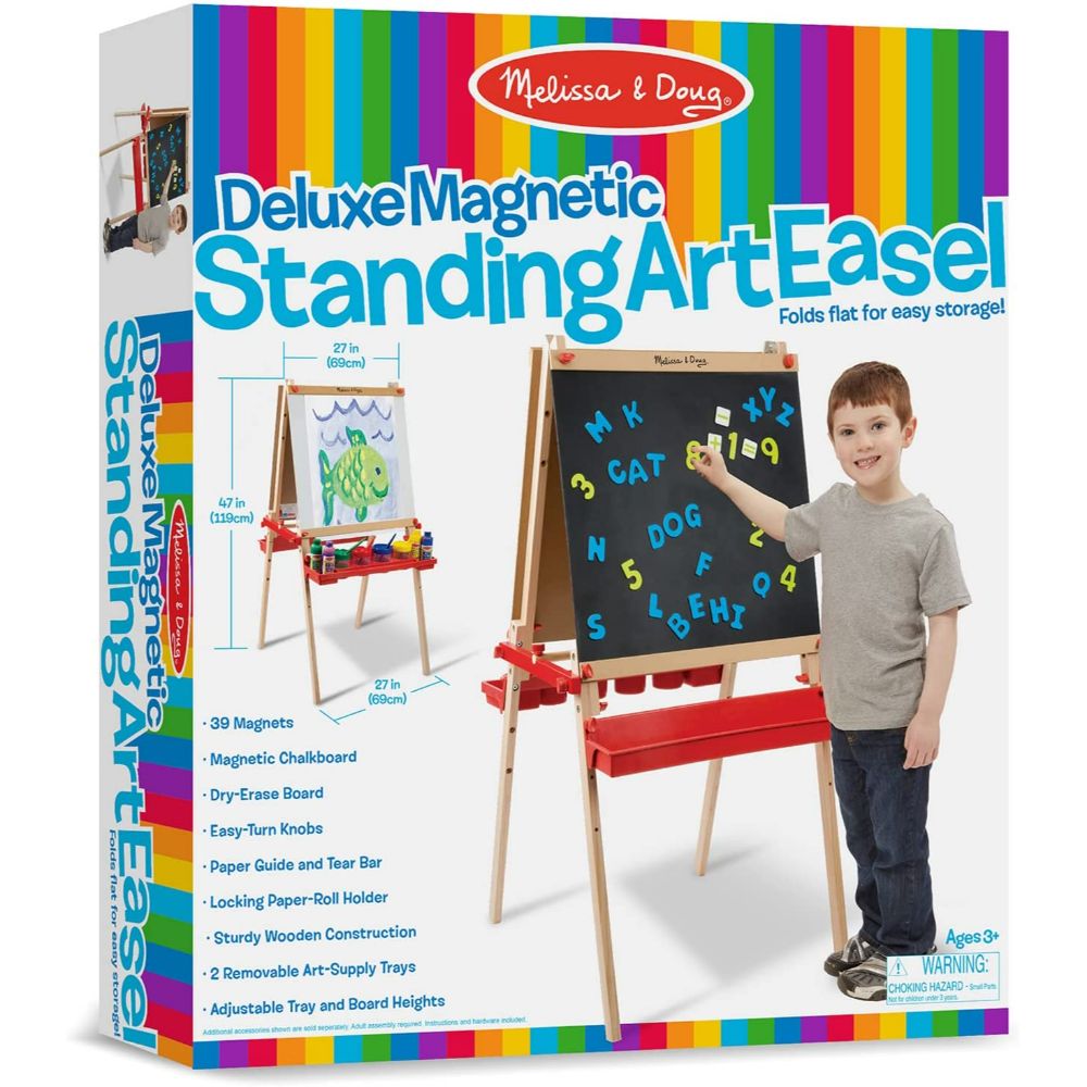 Melissa & Doug Deluxe Magnetic Standing Art Easel With Chalkboard