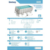 Bestway Power Steel Rectangular Steel Frame Pool Set Gray
