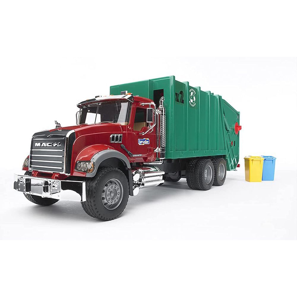 Bruder Mack Granite Rear Loading Garbage Truck (Ruby Red Green)