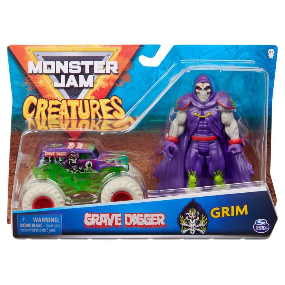 Monster Jam, 1:64 Scale Monster Truck and Creatures Action Figure Set