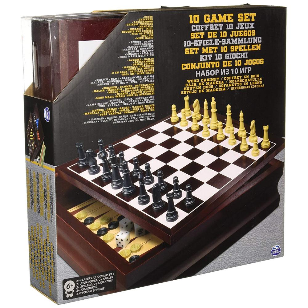 Spin Mastergame Family 10 Game Set Wood  Image#1
