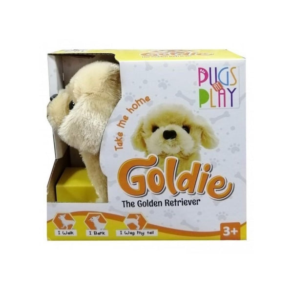 Pugs at Play Goldie Mechanical Dog Walking
