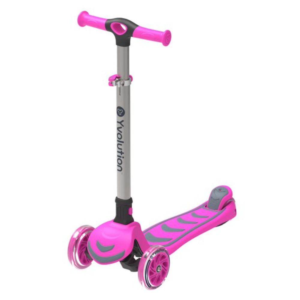 Yvolution Y Glider Kick & Roll 3-Wheel Scooter with LED Wheels - Pink