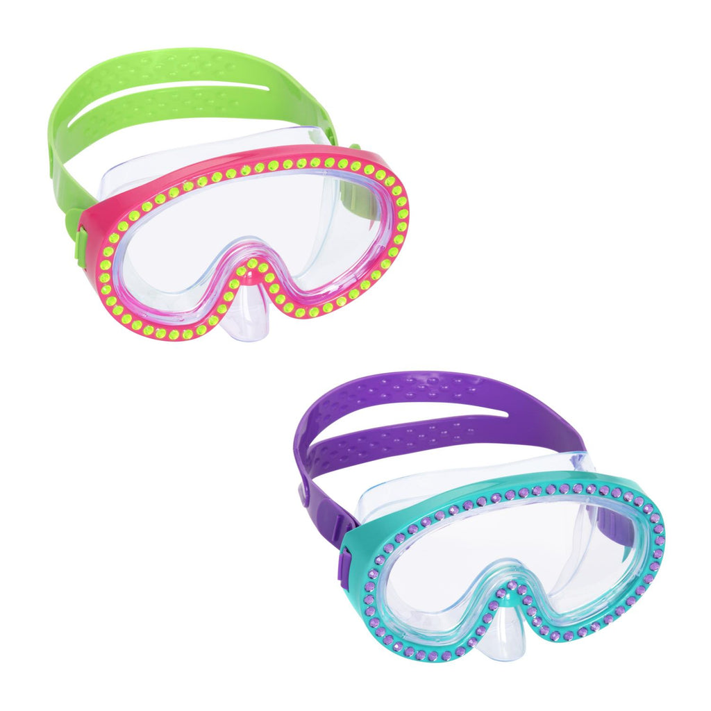 Bestway Unisex Youth Hydro-Swim Sparkle 'n Shine Mask Swimming Goggles, Multi-Colour, One Size  Image#1