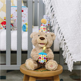 Gund Happy Birthday Animated Bear Singing Light Up Plush Stuffed Animal, 10"