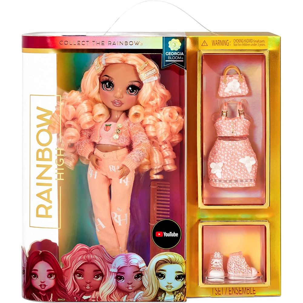 Rainbow High - Series 3 Georgia Bloom Fashion Doll – Peach (Light Orange)