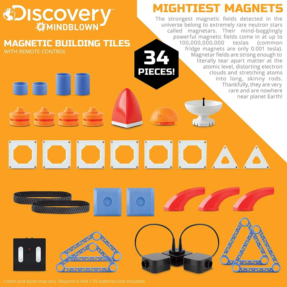 Discovery Customizable Magnetic Building Tiles with Remote Control