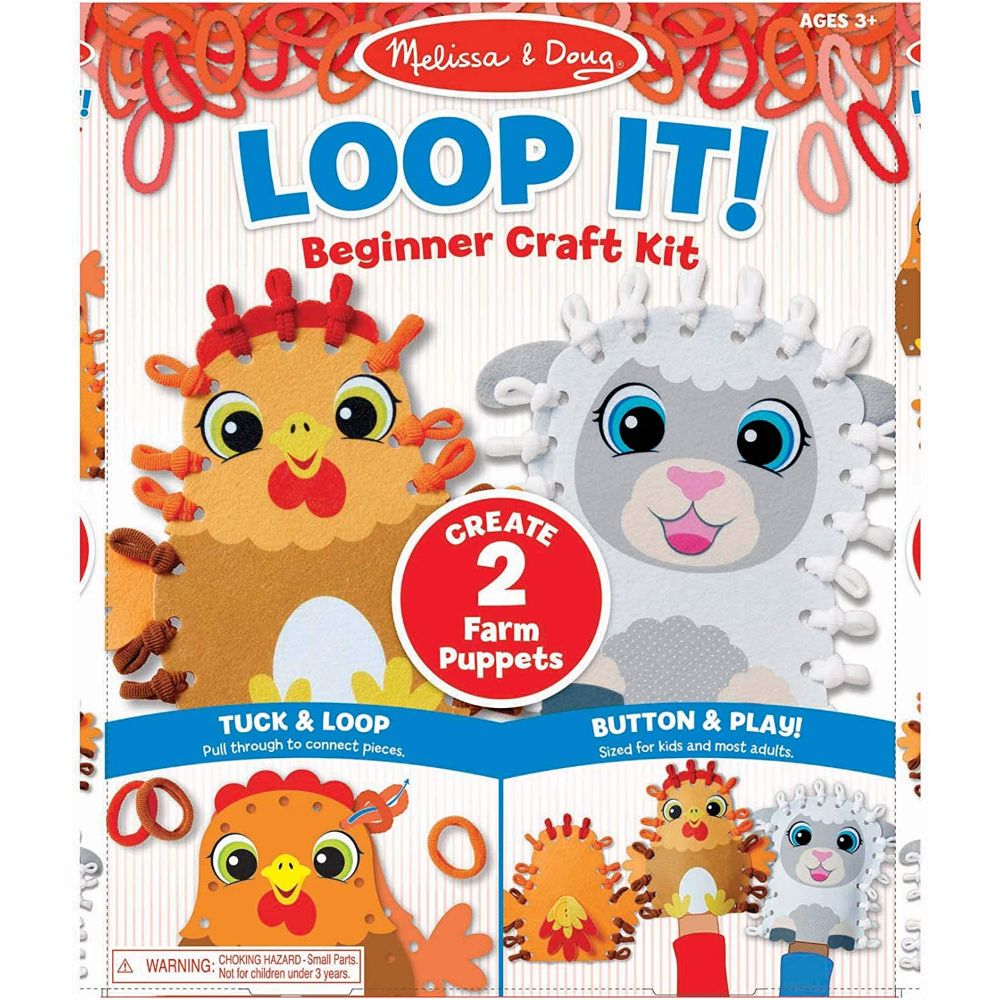 Melissa & Doug Loop it Beginner Craft Kit Farm Puppet