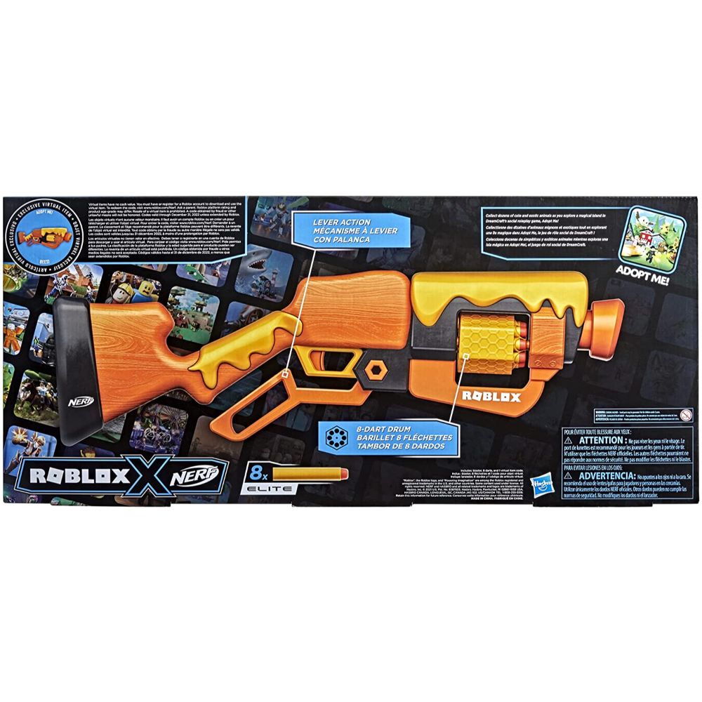 Nerf Roblox Adopt Me!: Bees! Lever Action Dart Blaster Nerf Roblox Adopt Me!: Bees! Lever Action Dart Blaster