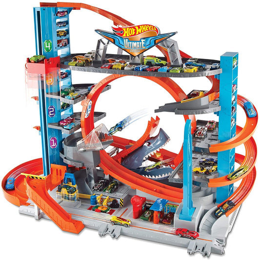 Hot Wheels City Garage with Loops and Shark, Connectable Play Set