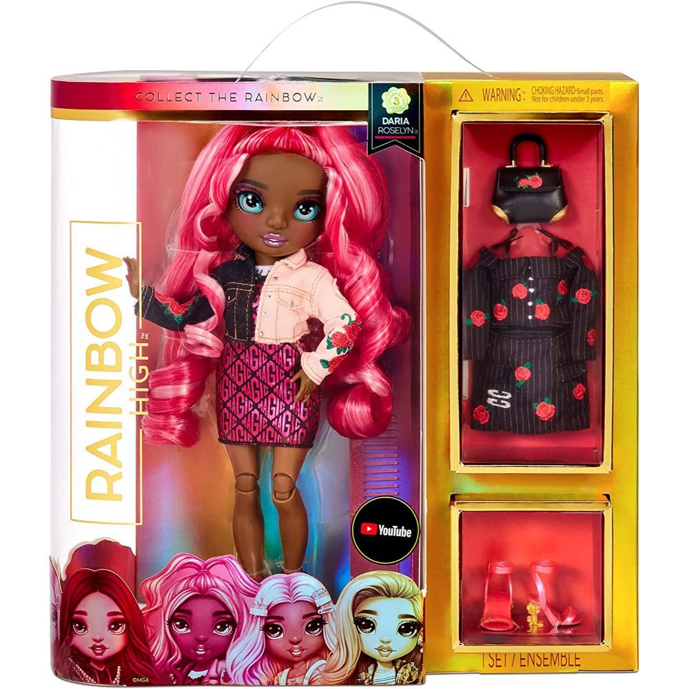 Rainbow High Series 3 Daria Roselyn Fashion Doll â€“ Rose (Pinkish Red)