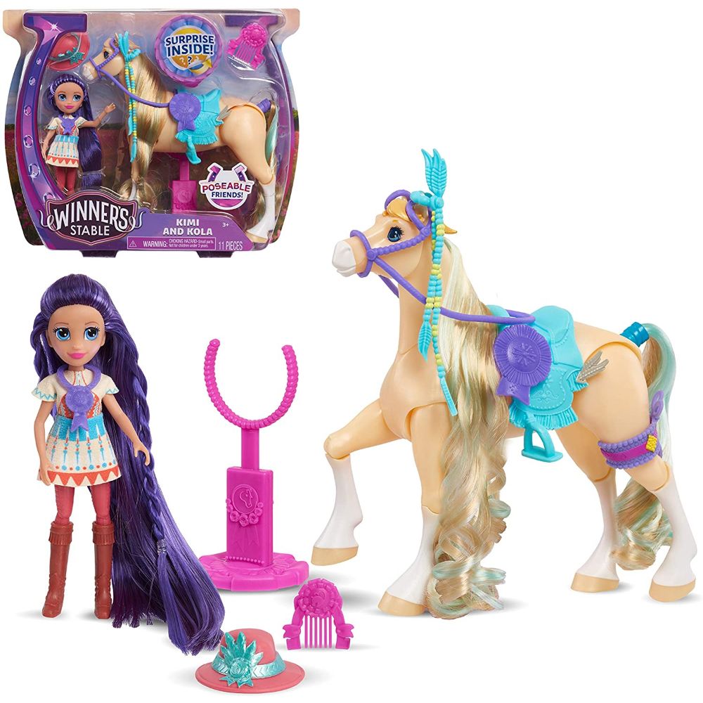 Winner's Stable Doll and Horse 11-Piece Set