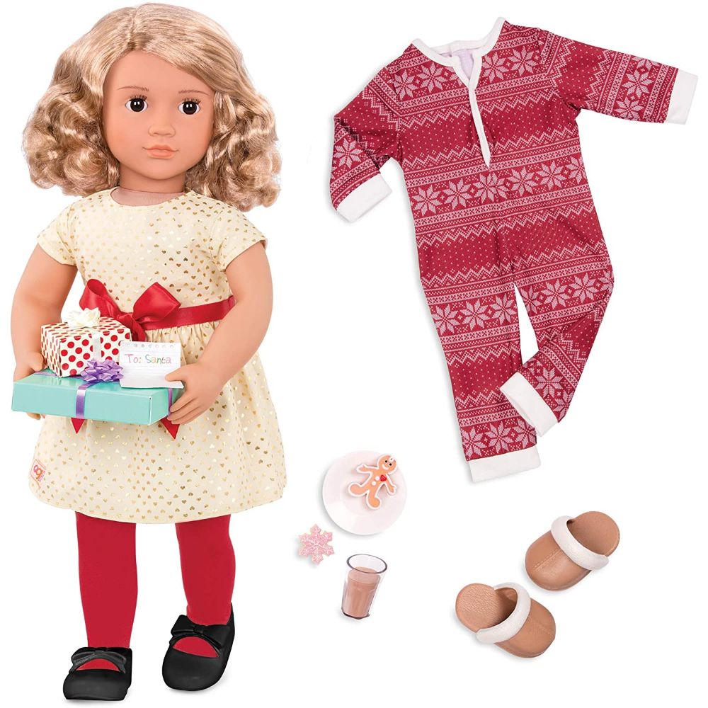 Our Generation Deluxe Doll w/Dress & Red Bow – Noelle
