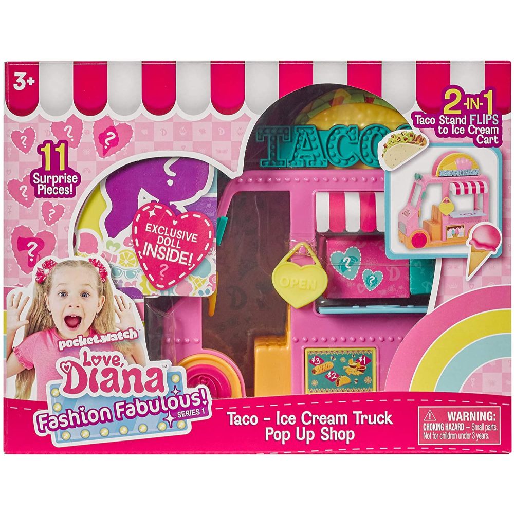 Love Diana 2 in 1 Pop Up Taco and Ice Cream Truck Playset Love Diana 2 in 1 Pop Up Taco and Ice Cream Truck Playset