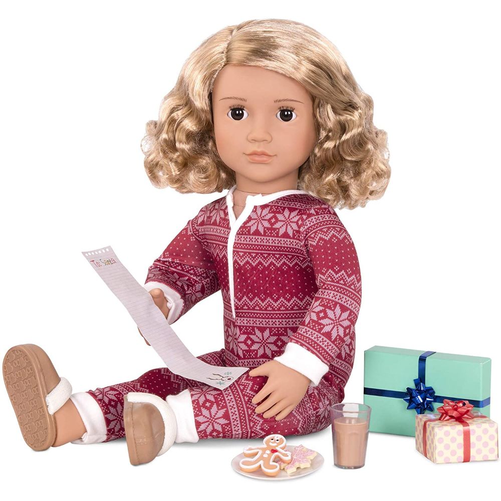 Our Generation Deluxe Doll w/Dress & Red Bow – Noelle