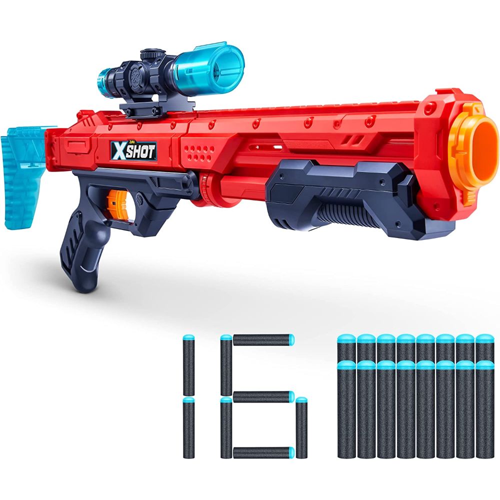 X-Shot - Excel Hawk Eye Foam Dart Blaster Red (16 Darts)